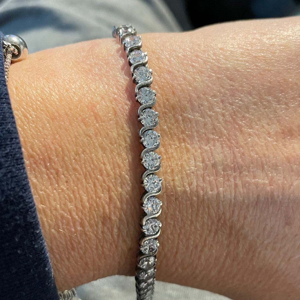 925 Silver Bracelet with Clear Cz Stones